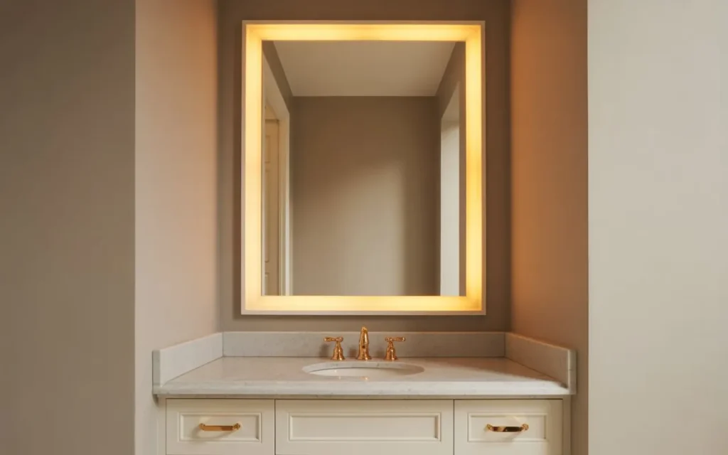 Framed Mirror With Lights