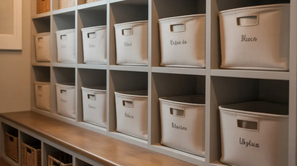 Labelled Storage Bins