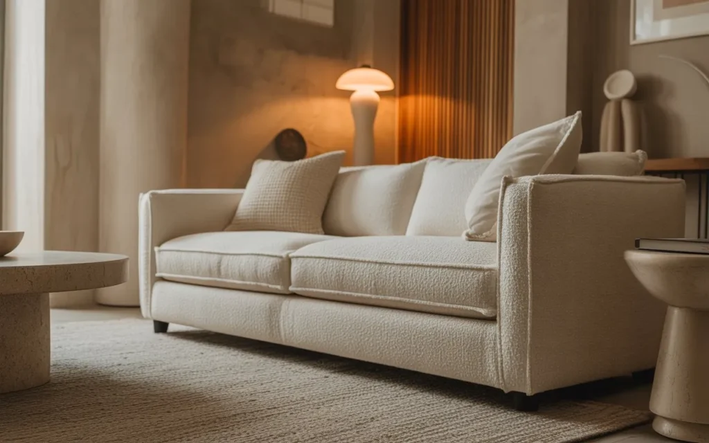 Textured Boucle Sofa