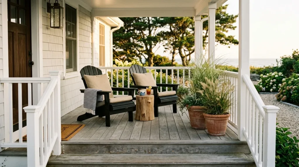 adirondack chair duo front porch seating idea cozy