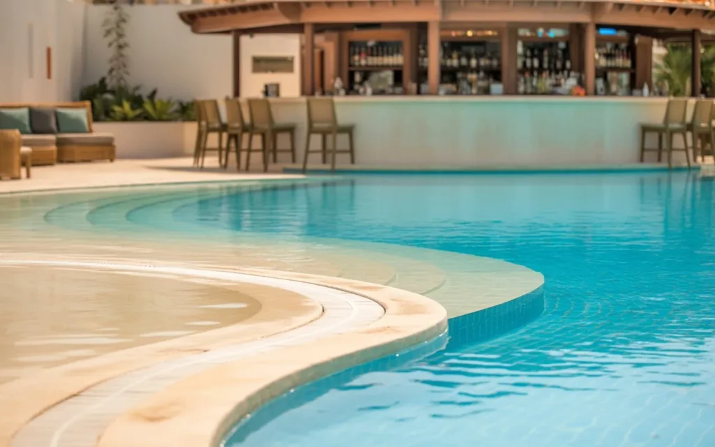 beach entry bar pool bar design idea resort style