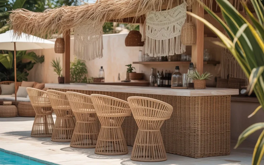 boho style bar pool bar design idea backyard 2026