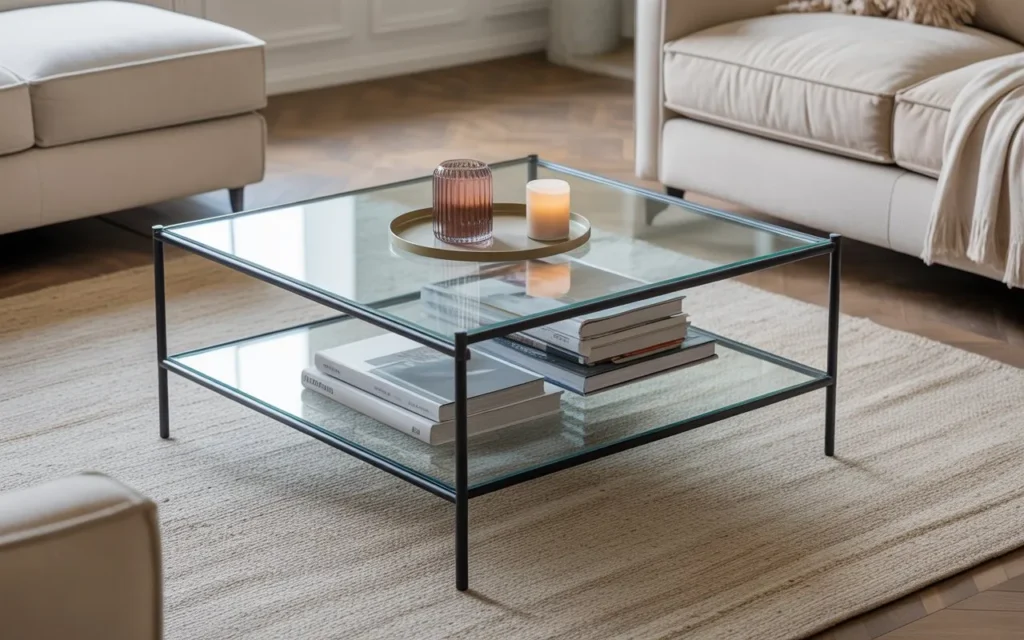 coffee table bookshelf glass coffee table decor idea