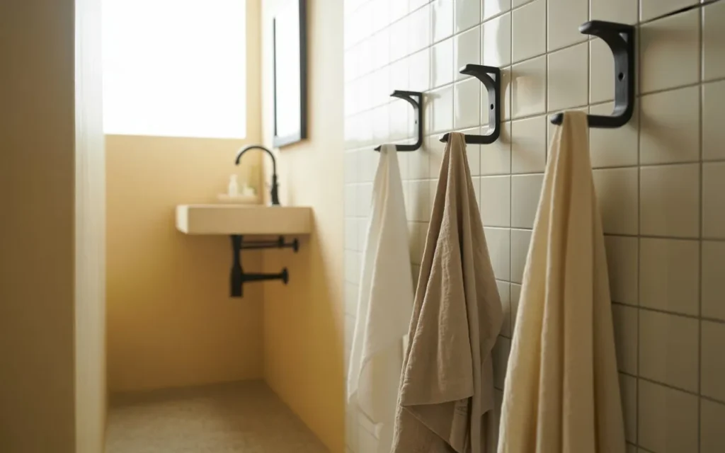 compact wall hooks small bathroom idea 2026
