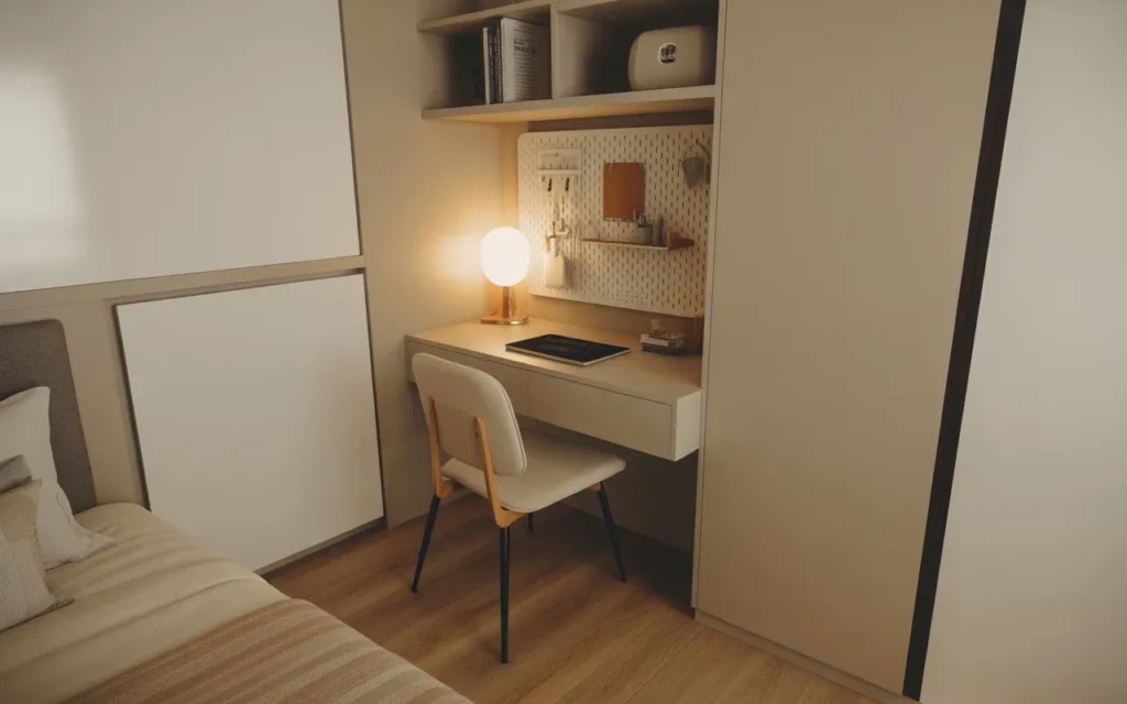 corner desk nook small bedroom idea 2026