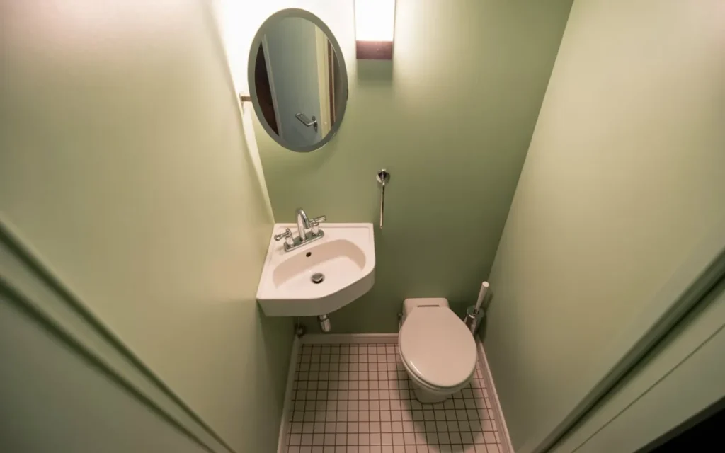 corner sink small bathroom idea smart space 2026