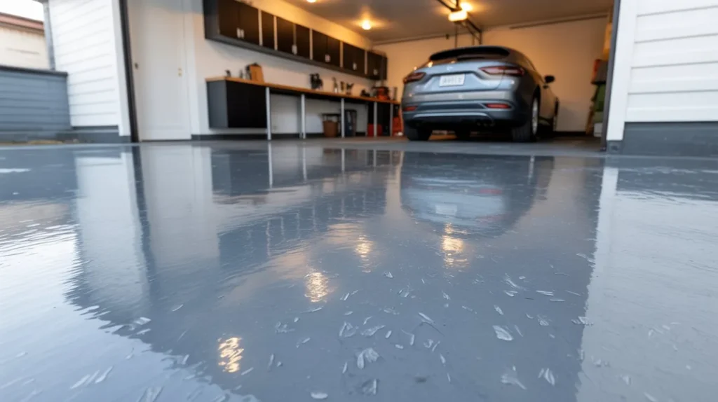epoxy flooring garage interior idea modern space