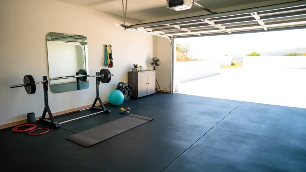 fitness area garage interior idea home gym