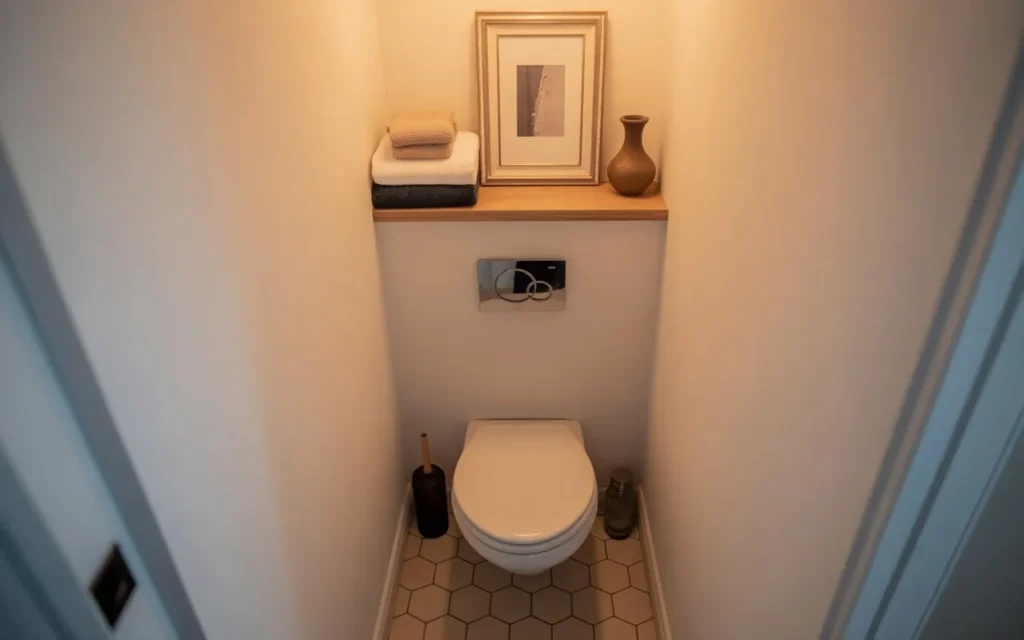  floating toilet shelf small bathroom idea storage