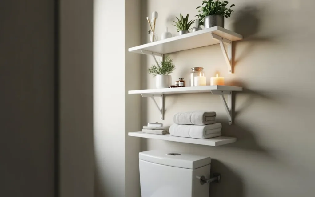 floating wall shelves bathroom storage idea 2026