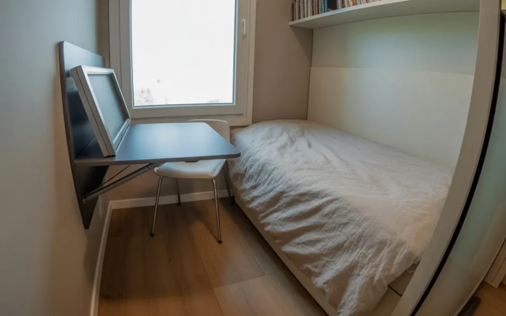 foldable desk small bedroom idea 2026