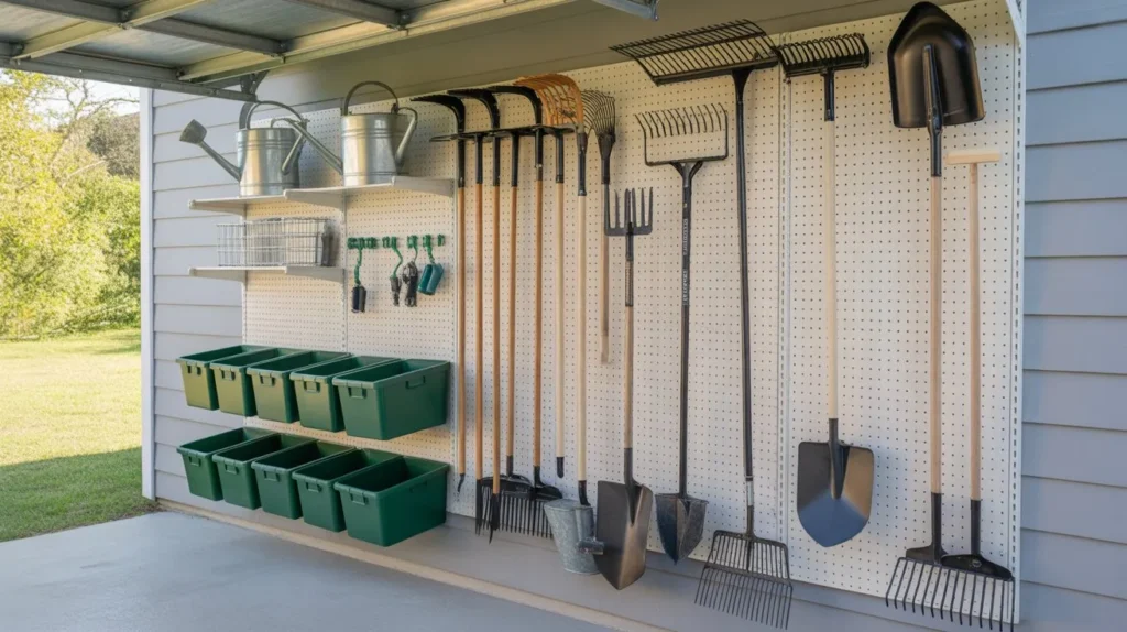 garden tool wall garage interior idea storage