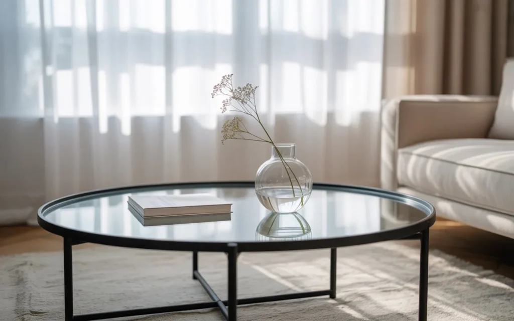 glass vase simplicity round coffee table decor idea