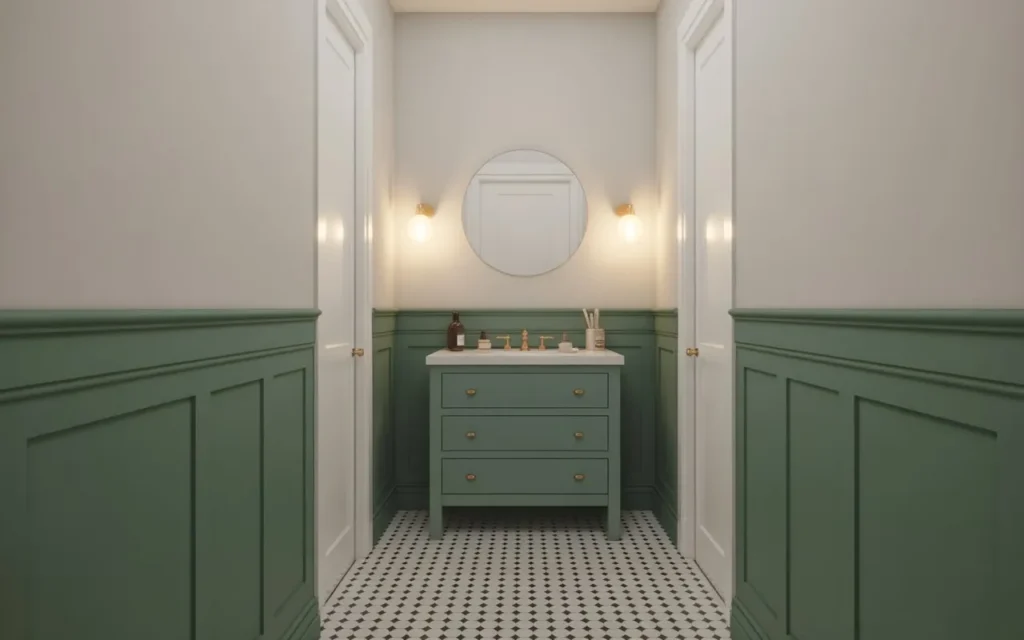 half wall paint small bathroom idea decor 2026