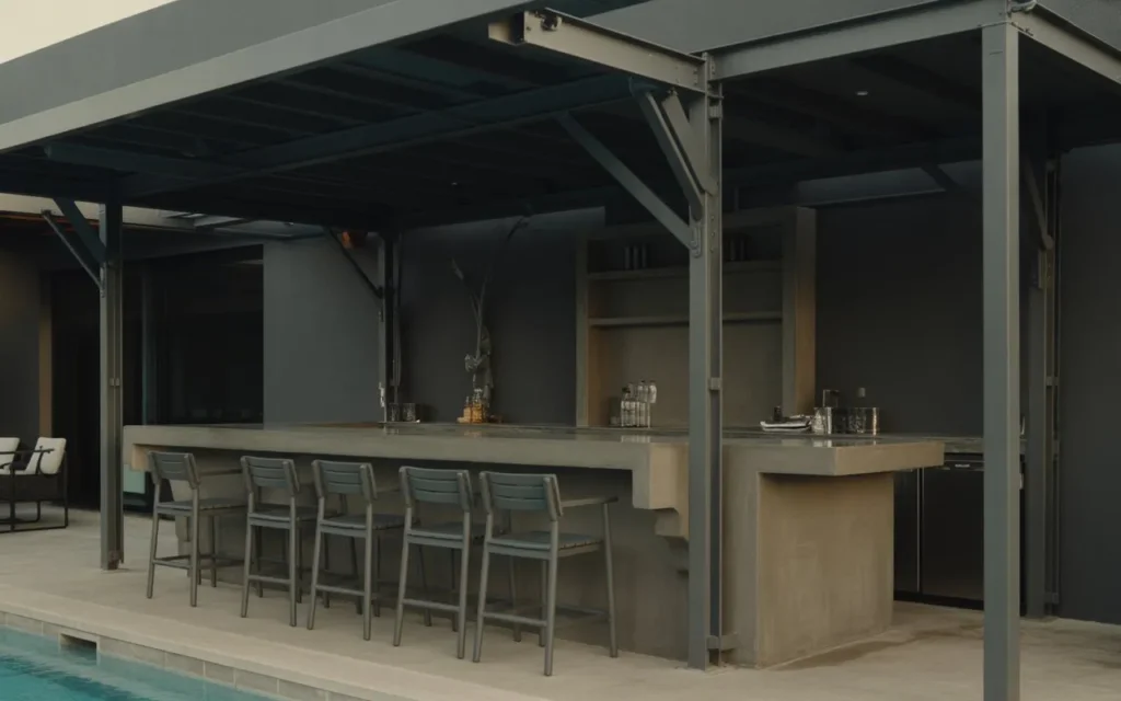 industrial style bar pool bar design idea outdoor