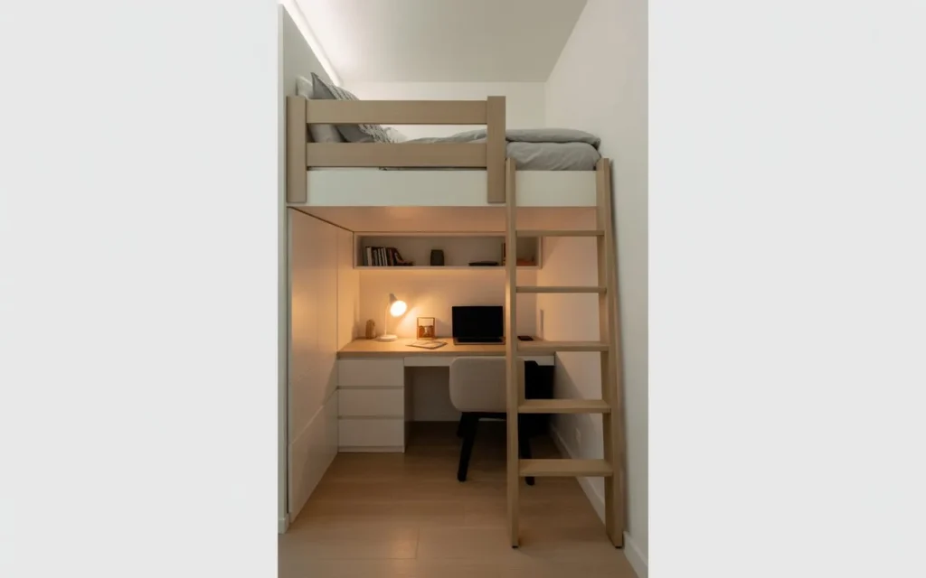 loft bed setup small bedroom idea 2026