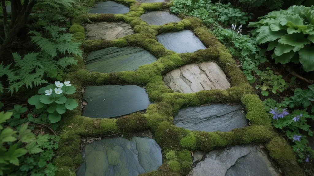 Moss and Stone Garden Bed