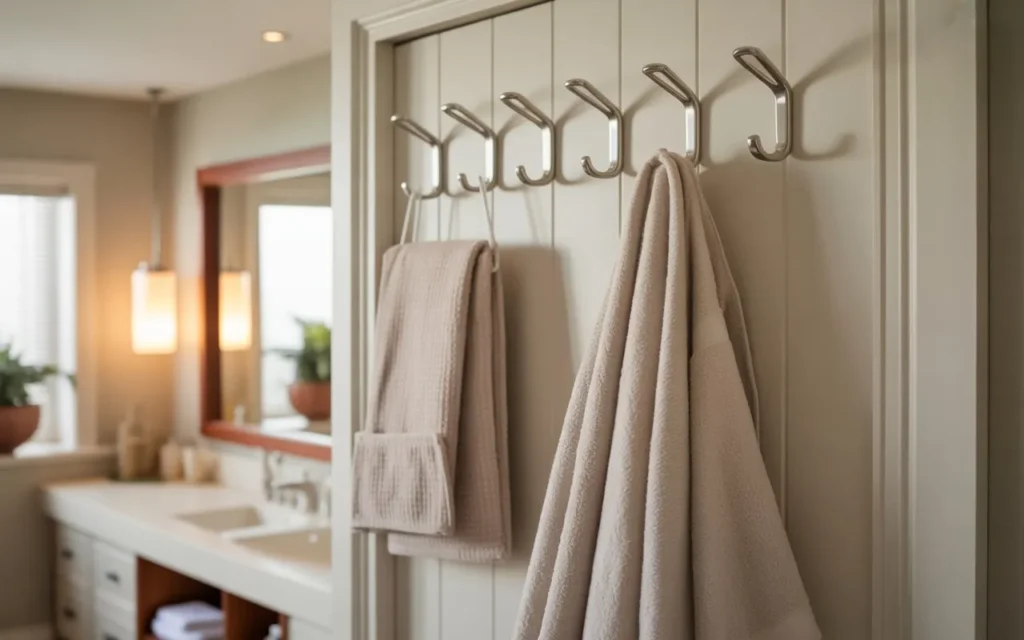 over door hooks bathroom storage idea small bathroom