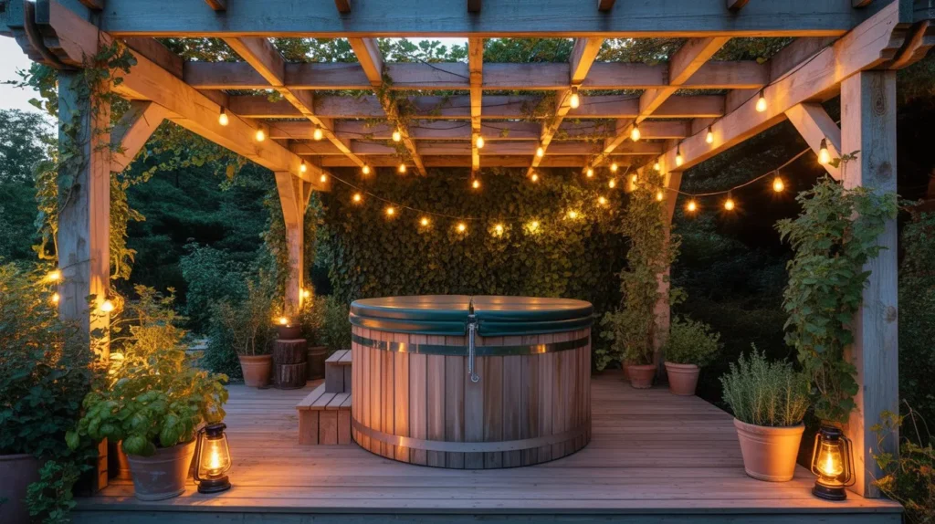 Pergola-Covered Soak Spot