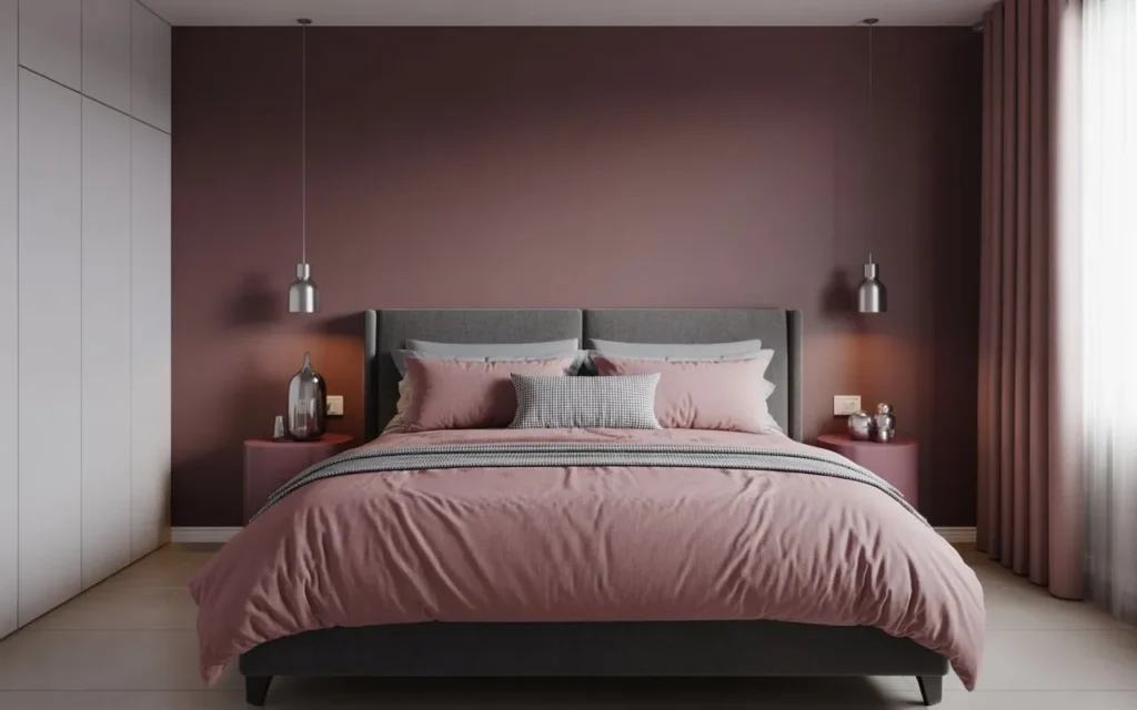 pink and gray contrast pink bedroom idea 2026