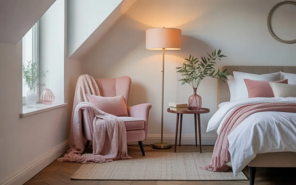 pink reading corner pink bedroom idea cozy 2026