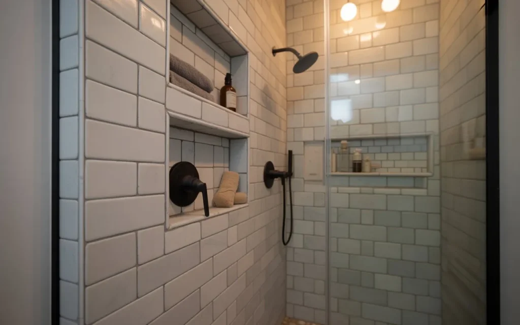 recessed niches small bathroom idea storage 2026