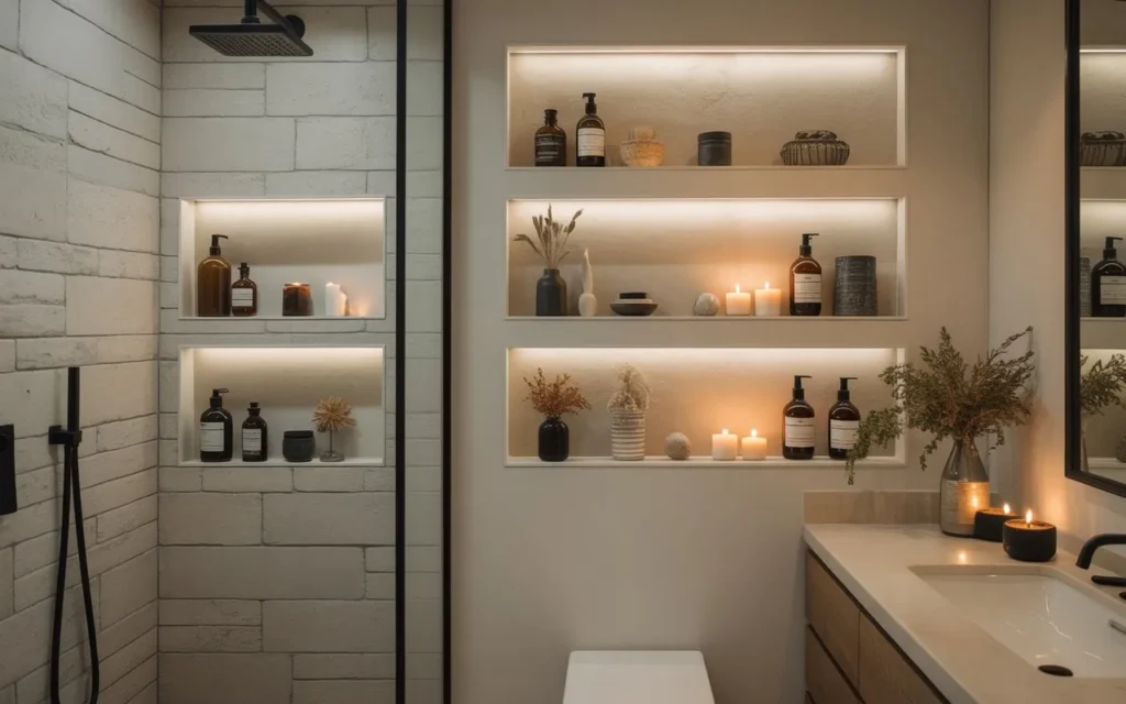 recessed wall niches bathroom storage idea modern
