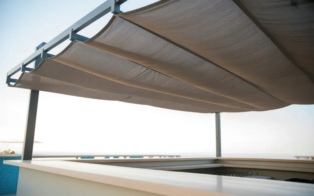 retractable shade bar pool bar design idea outdoor