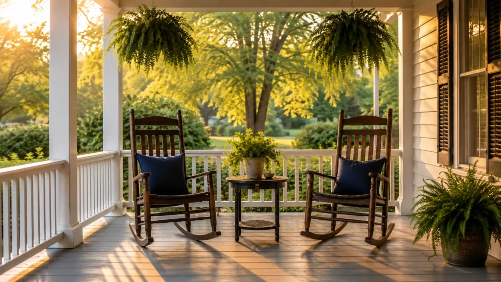 rocking chair pair front porch seating idea cozy