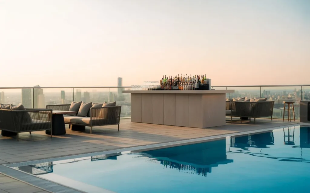 rooftop pool bar design idea resort style 2026