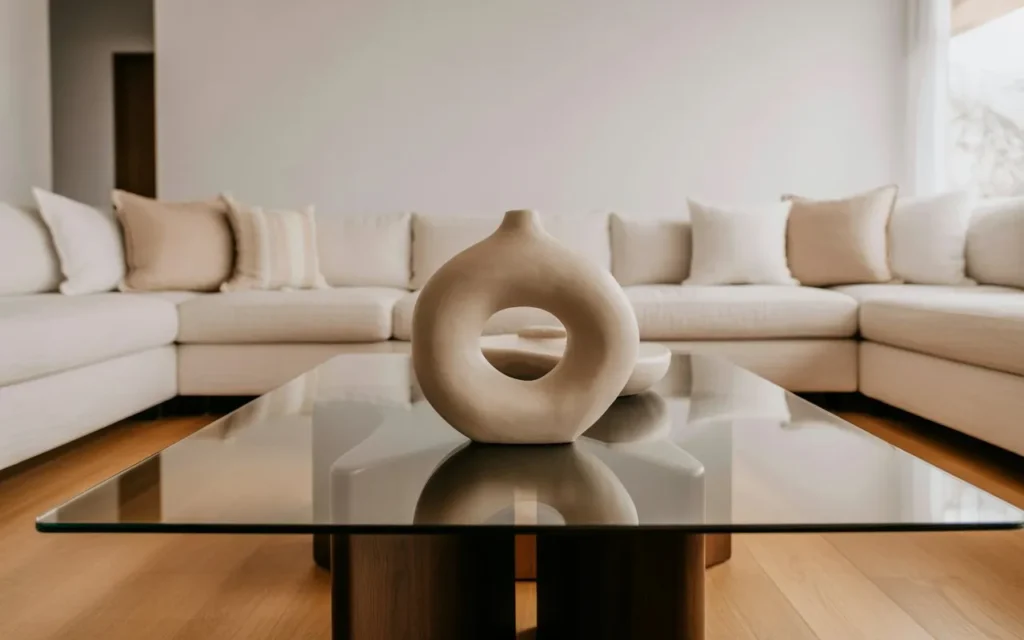 sculptural vase accent glass coffee table decor idea