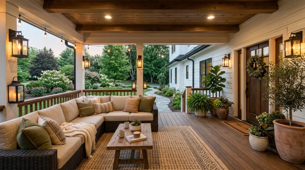 sectional porch lounge front porch seating idea cozy