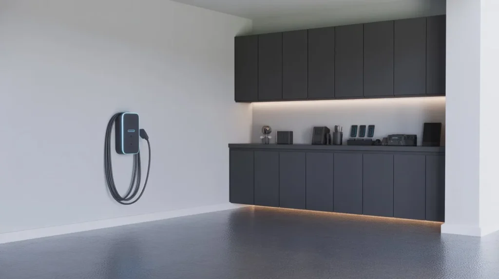 smart charging station garage interior idea 2026