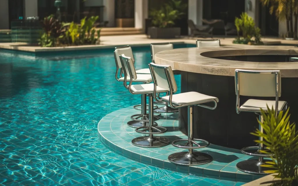 swim up bar pool bar design idea for backyard