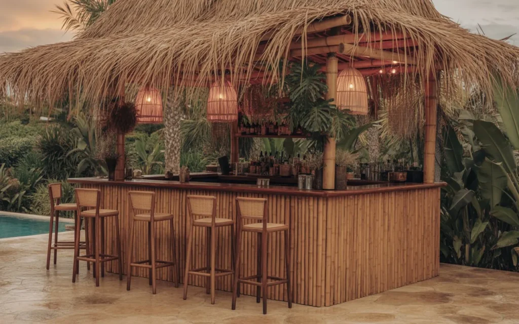 tiki style bar pool bar design idea outdoor