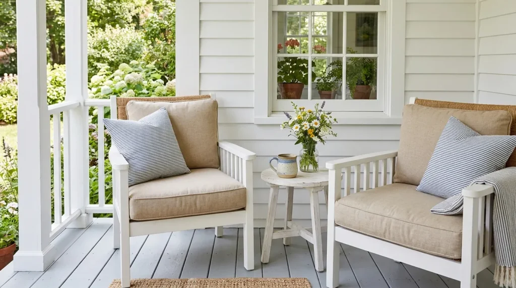 tiny table pairing front porch seating idea 2026