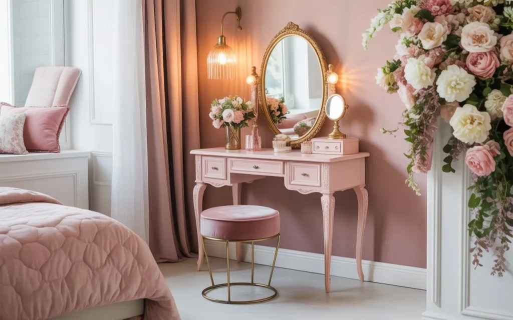 vintage pink vanity pink bedroom idea decor