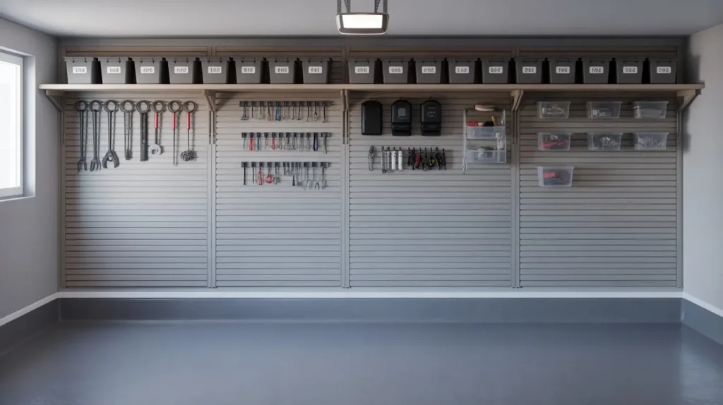 wall storage garage interior idea 2026