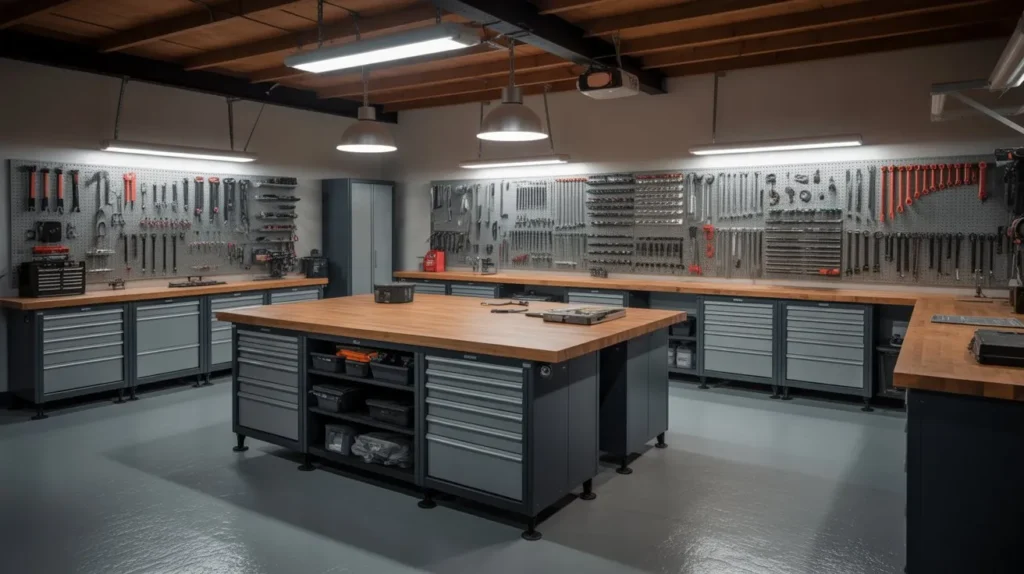 workbench island garage interior idea upgrade 2026