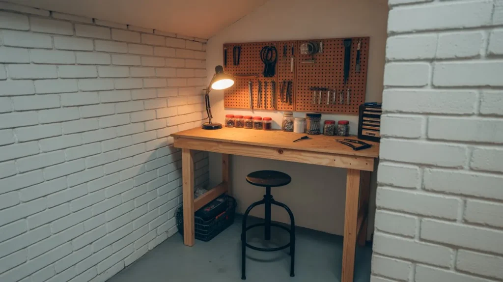 workshop corner garage interior idea upgrade