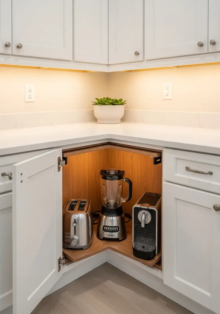 appliance garage kitchen storage idea maximize space