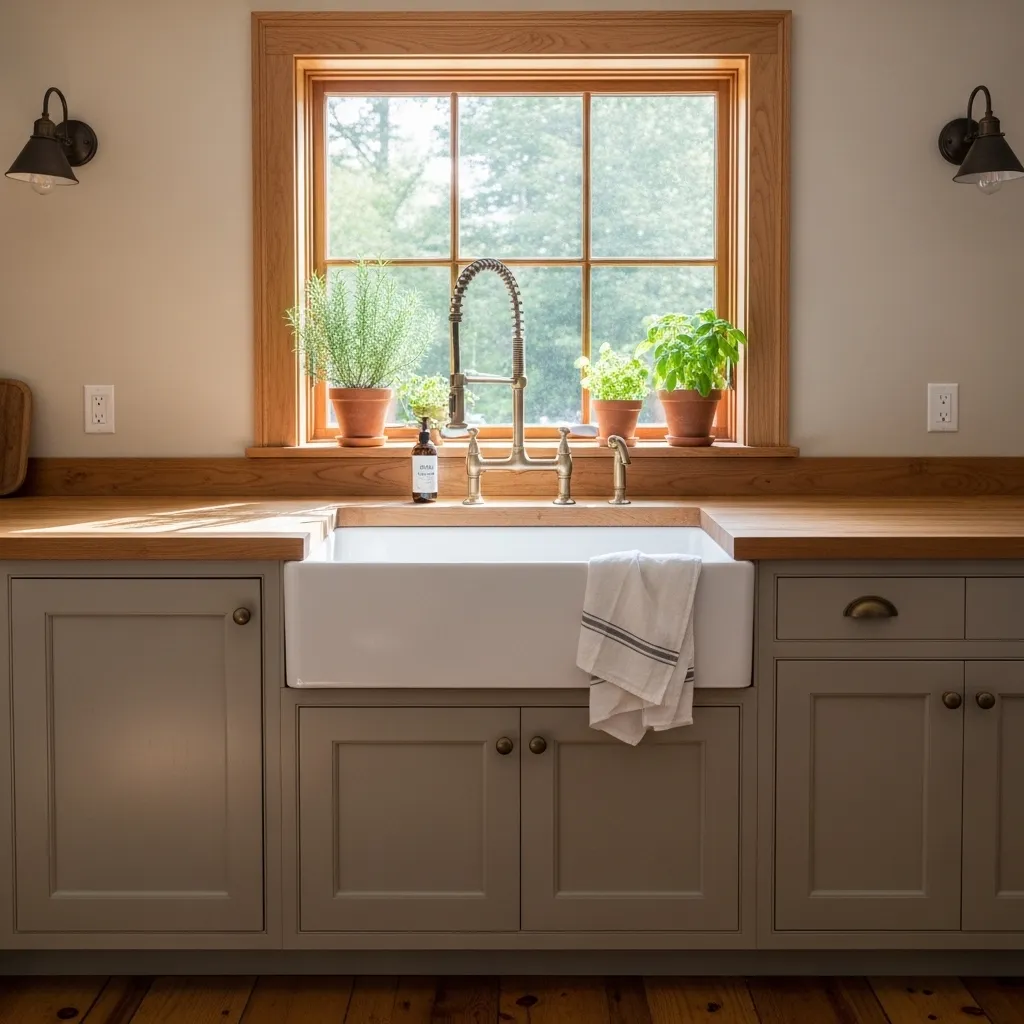apron front sink old farmhouse kitchen idea 2026
