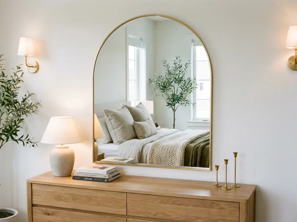 arched wall mirror bedroom mirror idea elegant decor