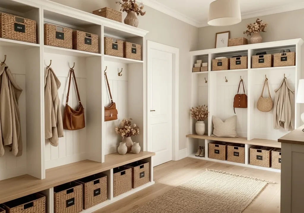 basket storage lockers mudroom locker idea 2026