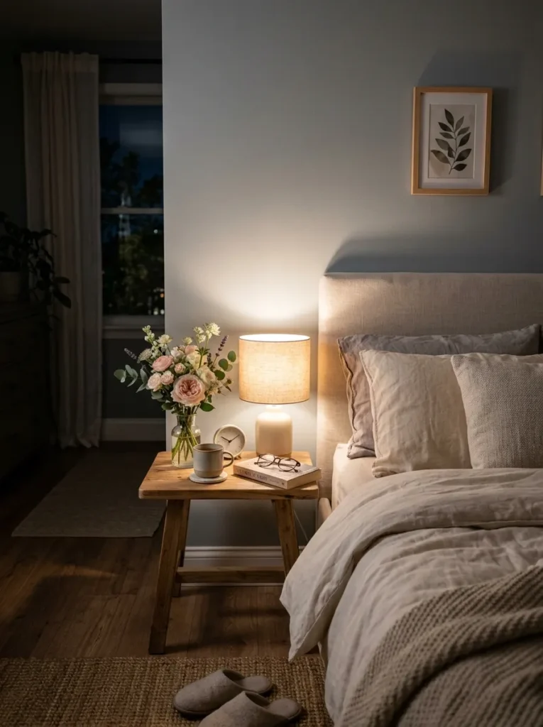 bedside flower touch flower home decor idea modern
