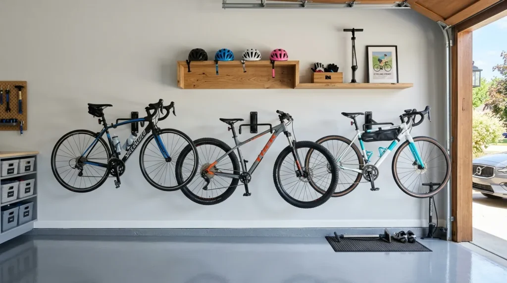 bike parking wall garage interior design idea modern
