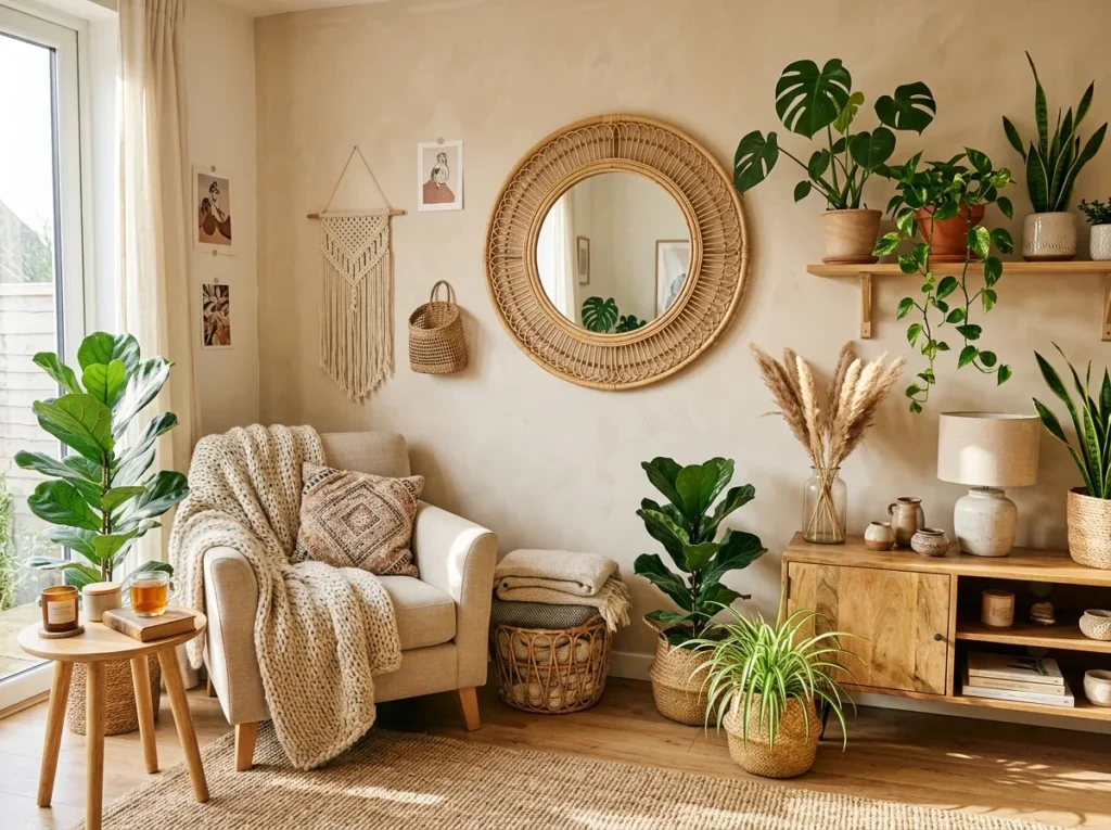 boho rattan mirror bedroom mirror idea decor 2026