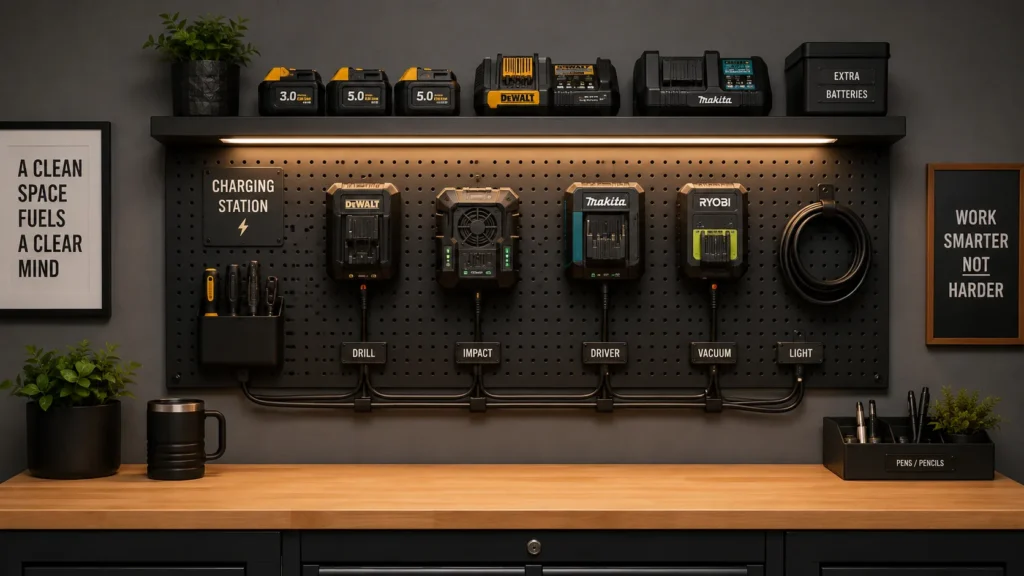 charging station garage interior design idea 2026