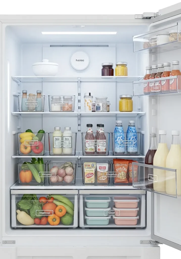 clear refrigerator bins kitchen storage idea organized