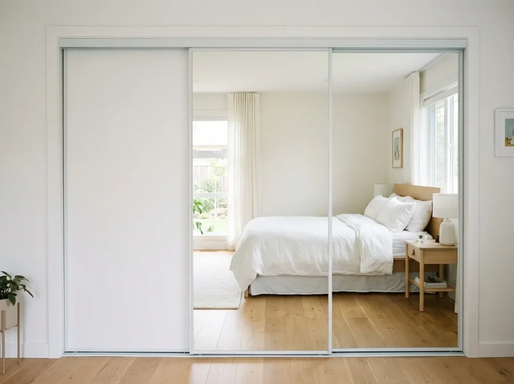closet door mirror bedroom mirror idea space saving
